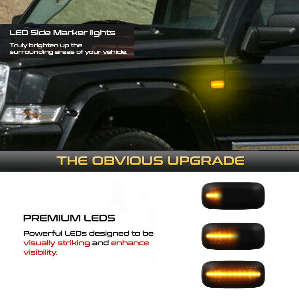 For Jeep compass Grand Cherokee Chrysler 200 300C Dodge Journey Avenger Lancia LED Side Marker Lamps Dynamic Turn Signal Light