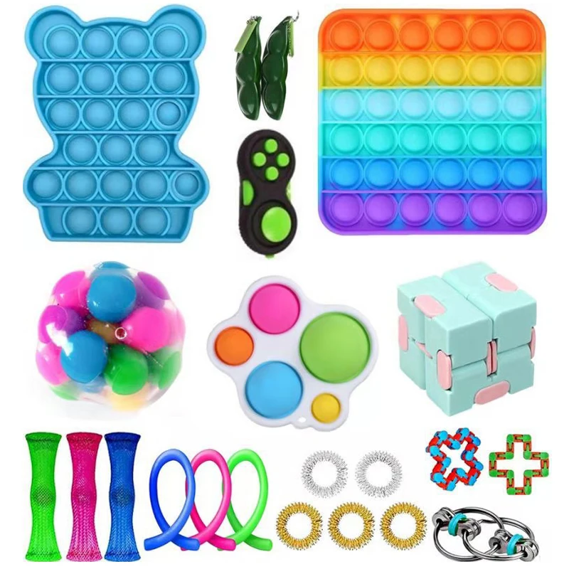 

22PCS Fidget Toys Pack Antistress Set Mesh Marble Relief Gift Sensory Squishies Autism Special Need for Adults Girl Children