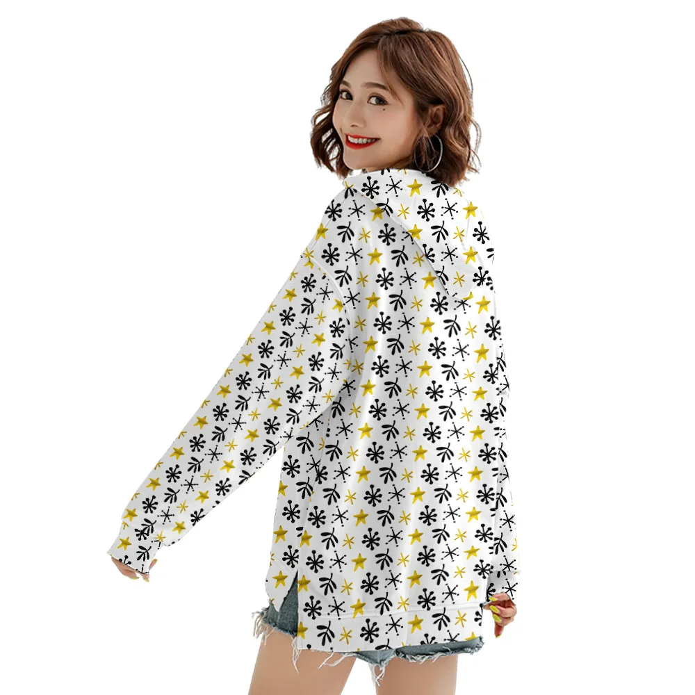

Christmas New Hoodies For Women Fashion Snow 3D Print Sweatshirt Hoodie Santa Claus Pullover Long Sleeve Autumn Winter Coats