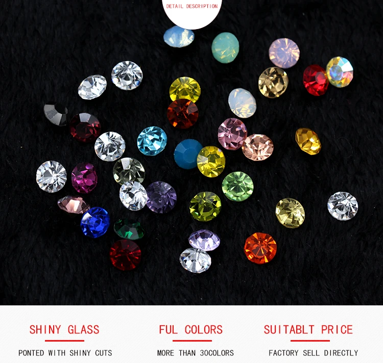 144pcs SS2-SS8 Rivoli Round  pointed back czech crystal Nail Art rhinestones jewels shoes repair Glass strass chatons stones