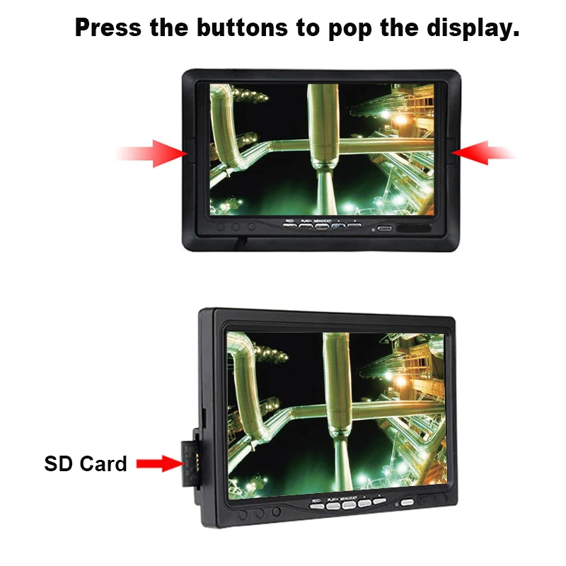 20m 7inch LCD Pipeline Endoscope Inspection Industrial System Support DVR Recorder 23mm Waterproof Pipe Sewer Drain Video Camera