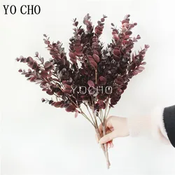 1 Big Bunch Eucalyptus Leaves Artificial Plants Plastic Eucalyptus Tree Branch For Wedding Decoration Flower Arrangment