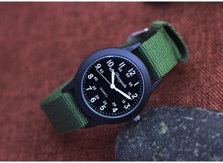 Chaoyada Brand Boys Men Students Learning Time Quartz Watches Girls Water Resistant Gifts Clock Kids Canvas Fashion Wristwatches