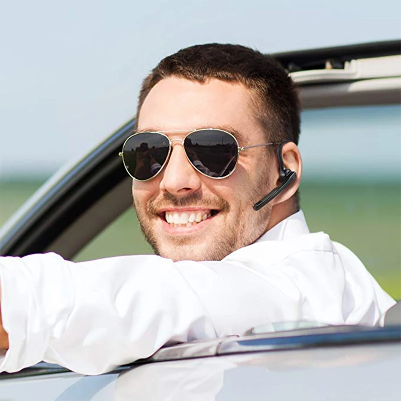 Headphone Nirkabel Bisnis Asli Earphone Kompatibel dengan Bluetooth Musik Stereo Panggilan Berkendara Kontrol Suara Noise Cancelling