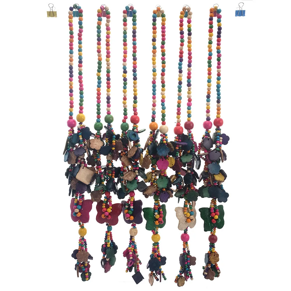 2020 New Travel Jewelry Exotic Handmade Boho Ethnic Coconut Sweater Chain Long Necklace