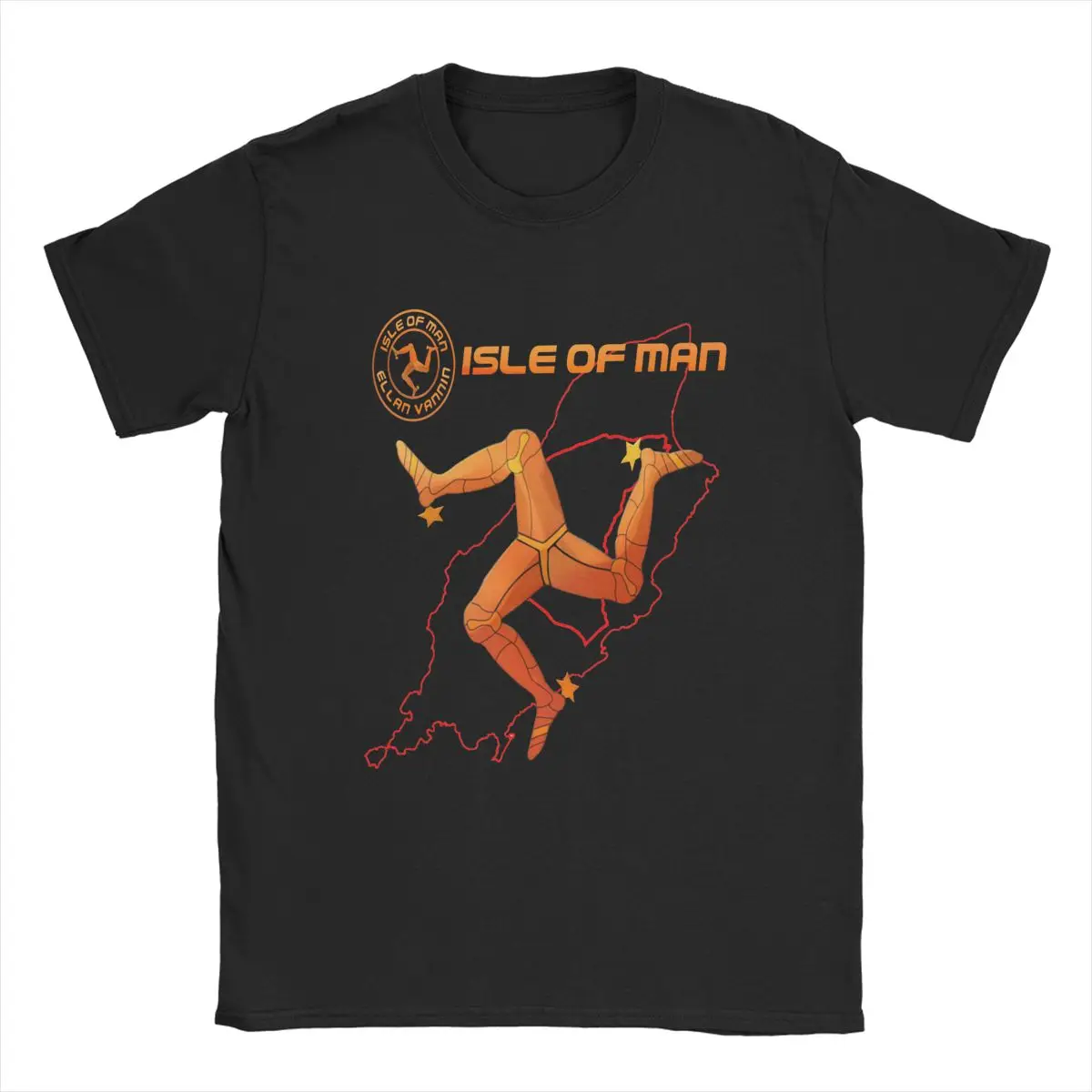 Isle Of Man TT T Shirt Men\'s 100% Cotton T-Shirts Round Collar Road Racing Motorcycle Tees Short Sleeve Tops Graphic Printed