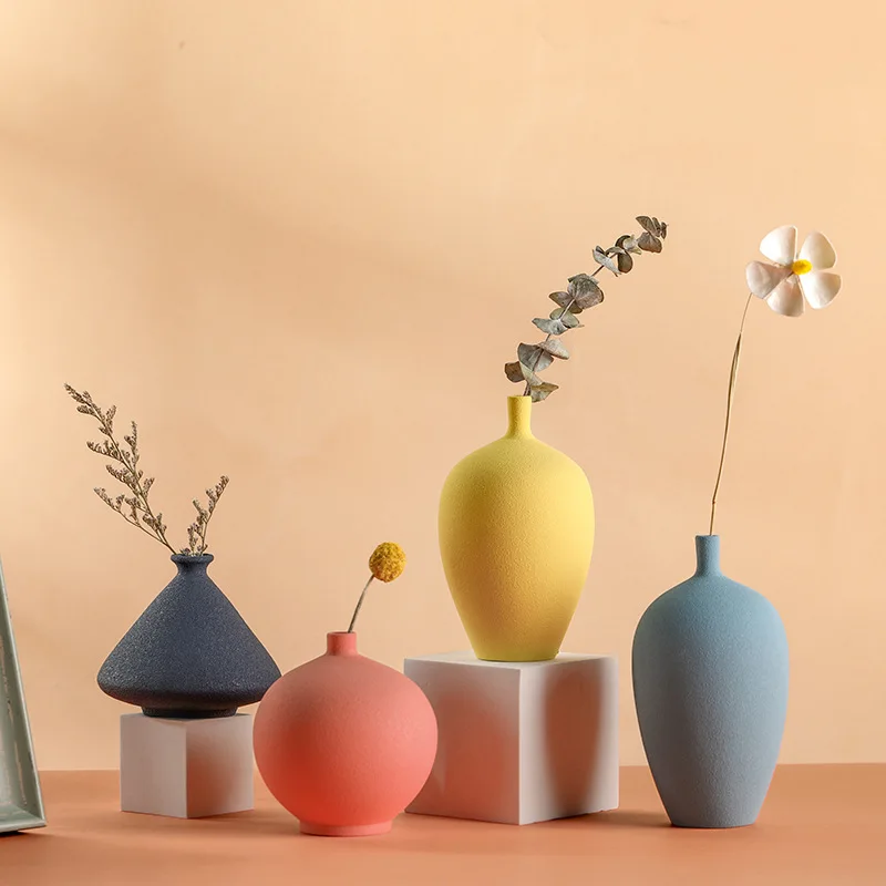 

Ins Nordic Morandi Ceramic Crafts Home Flower Arrangement Flower Creative Simple Decorative Vase
