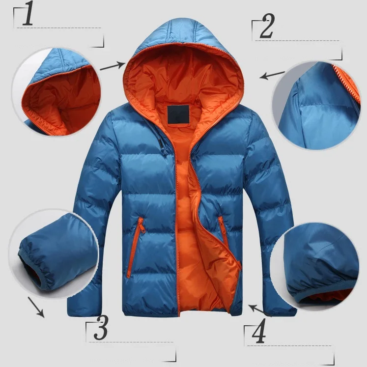 Autumn and Winter New Men\'s Cotton-padded Jacket with Hooded Couples Cotton-padded Jacket Parkas