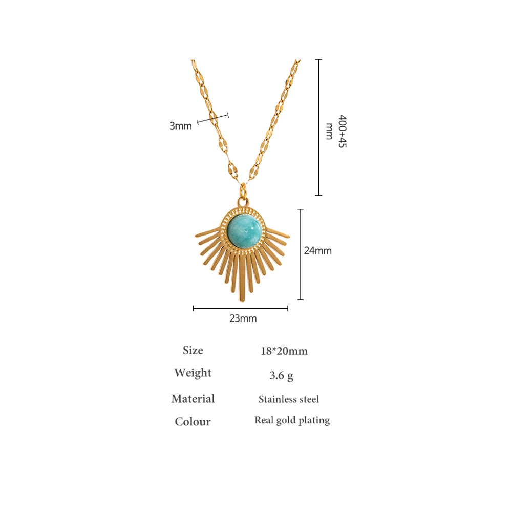 Yhpup – collier avec pendentif géométrique en acier inoxydable, bijou exquis en métal, imperméable, cadeau