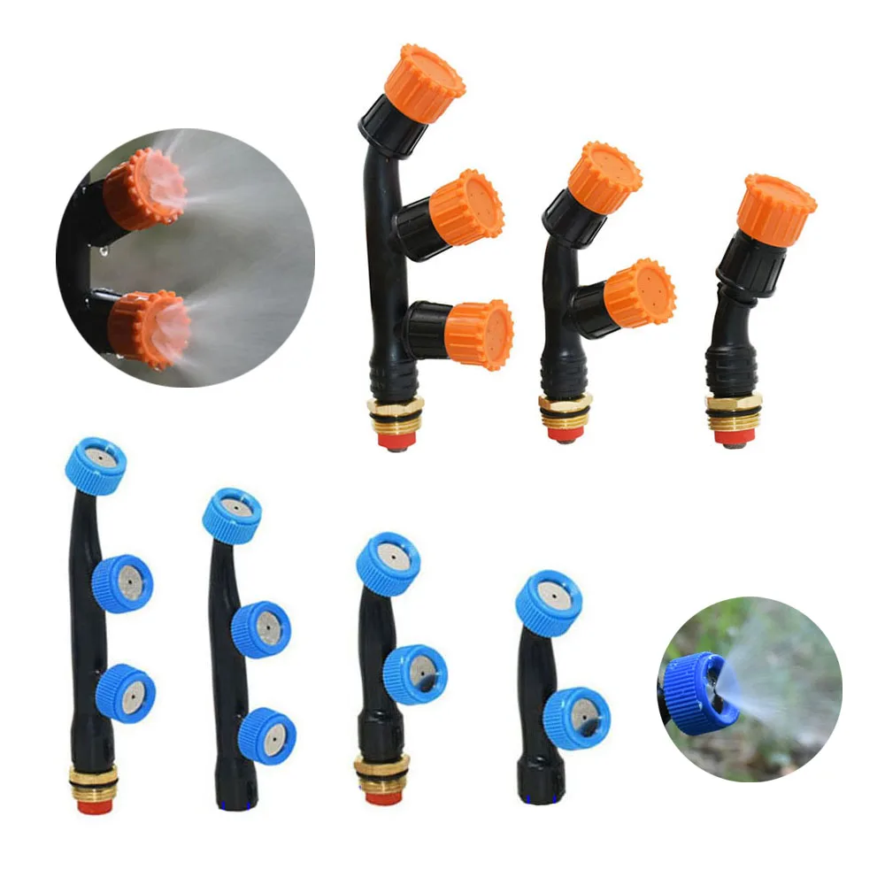 Agricultural Copper Atomizing Sprayer Nozzle Single/Double/Three Nozzle Head Garden Lawn Irrigation Pesticide Spraying Sprinkler