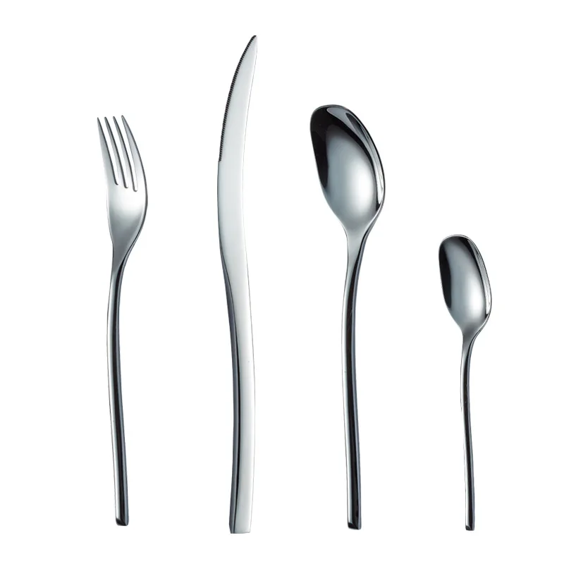 304 Stainless Steel Luxury Cutlery Set Mirror Western Knife Fork Spoon Set Coffee Spoon Stirring Spoon Fruit Fork Dinnerware Set