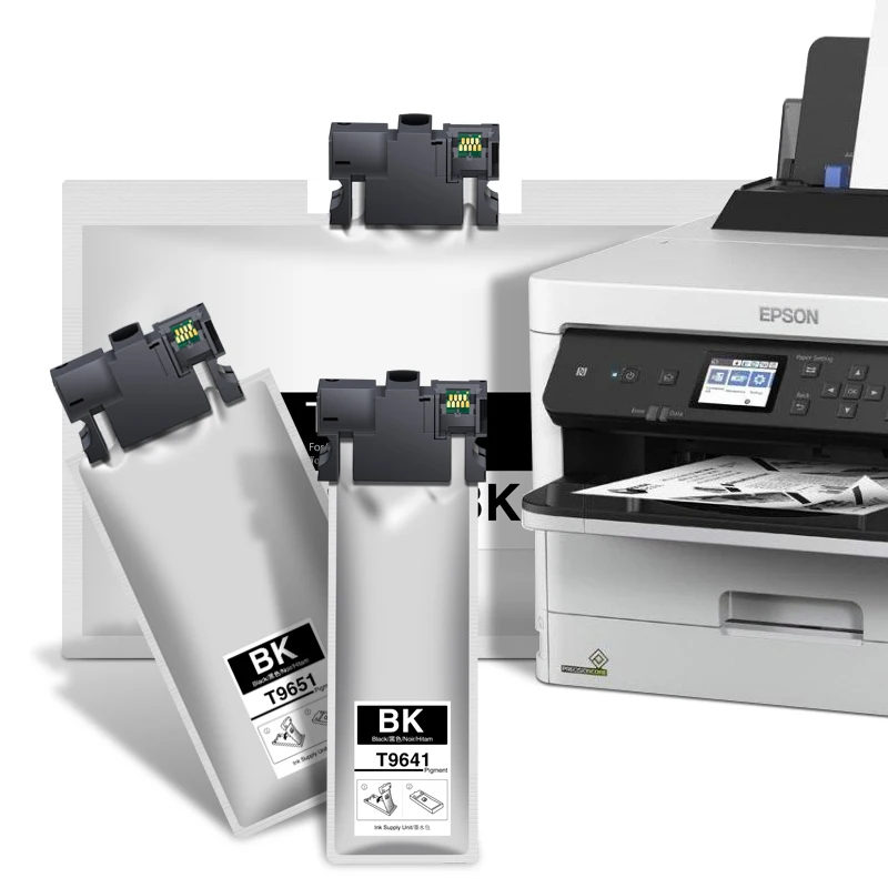 خرطوشة حبر سوداء متوافقة مع طابعة Epson T9641 T9651 T9661 WorkForce Pro WF-M5299 WF-M5799