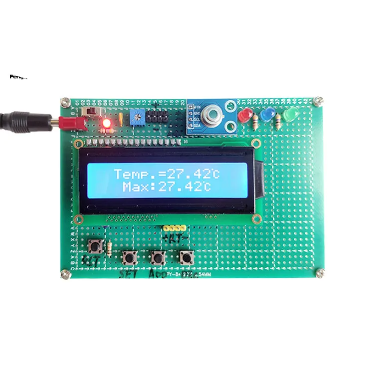 Singlechip MLX90614 Infrared Temperature Detection System On-contact Human Body Temperature Measurement Display High Accuracy