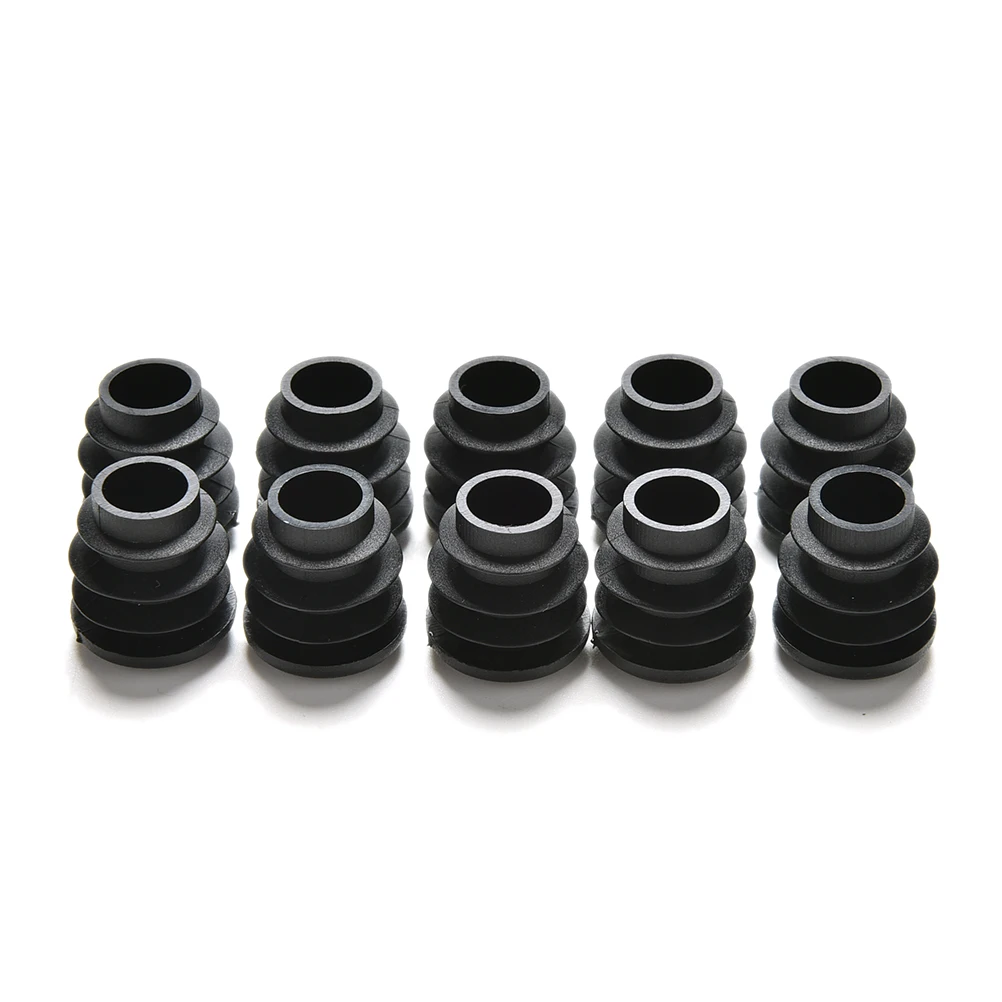 10Pcs/lot New Plastic Furniture Leg Plug Black Round Steel Pipe Tube Blanking End Caps Insert Plugs16-35mm decorative dust cover