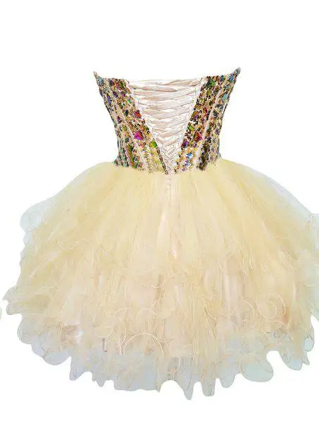 Vestido de cóctel con cuentas de cristal a la moda, con volantes, escote Corazón, corto, para fiesta de graduación, cumpleaños, personalizado, 2023