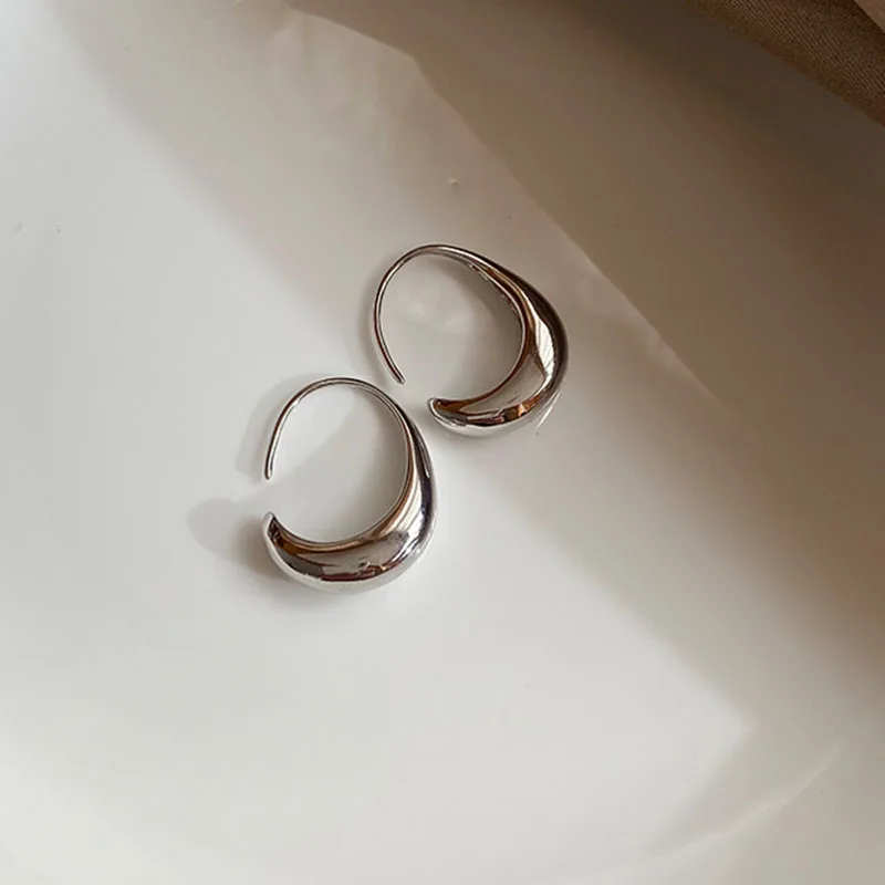 XIYANIKE Silver Color Stud Earrings for Women French Trendy Gold Plated C Shape Earring Bride Jewelry Prevent Allergy
