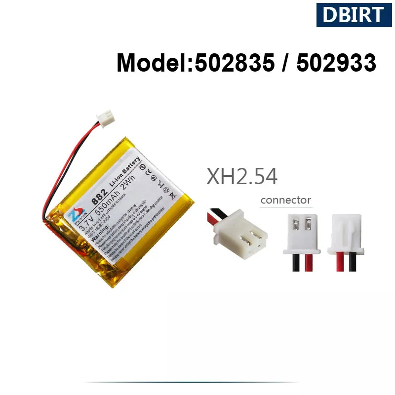 550mAh LP502835 AHB502835 502835 882 بطارية ل GPS بلوتوث سماعة سماعة ساعة ذكية 3 أسلاك NTC PH2.0 Molex1.25 XH2.54