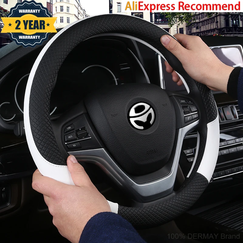 100% DERMAY Brand Steering Wheel Cover for Lada Granta Xray Priora Vesta Samara Kalina 2114 2107 2115 2110 Auto Accessories