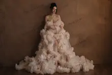 Luxury Maternity Ruffle Robe for Photoshoot #4