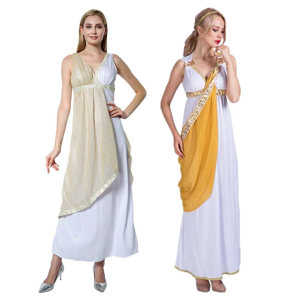 Women's Halloween Greek Goddess Toga Costume Sexy Roman Lady Outfits Carnival Easter Purim Adult Fancy Dress