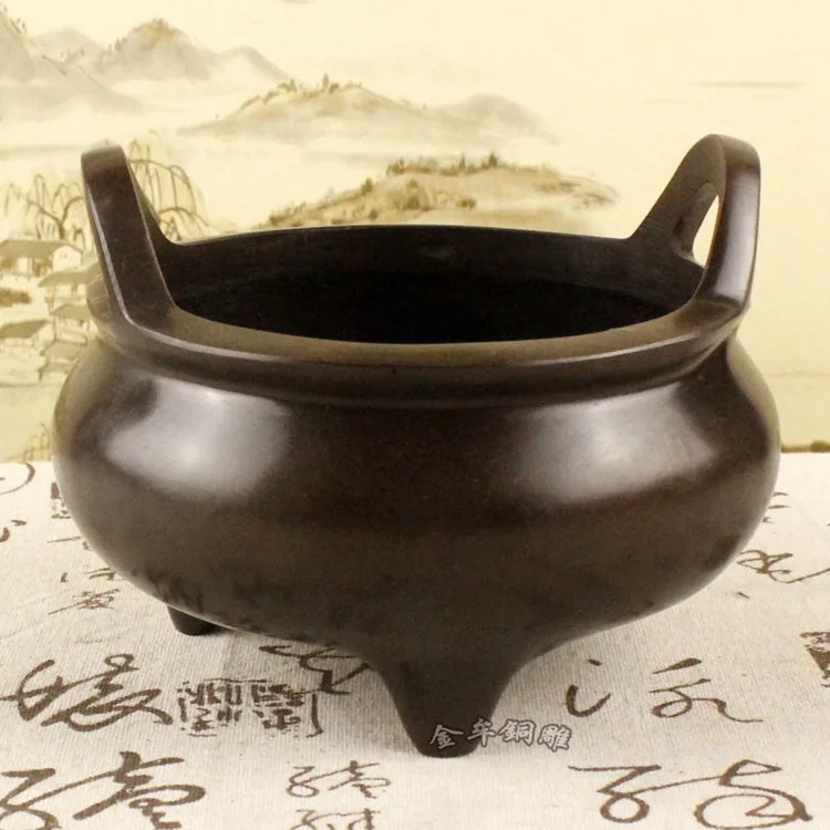 Copper Incense Burner Delivers Brass Incense and Inserts Antique Daming Xuande Stove base room decoration chinese classical