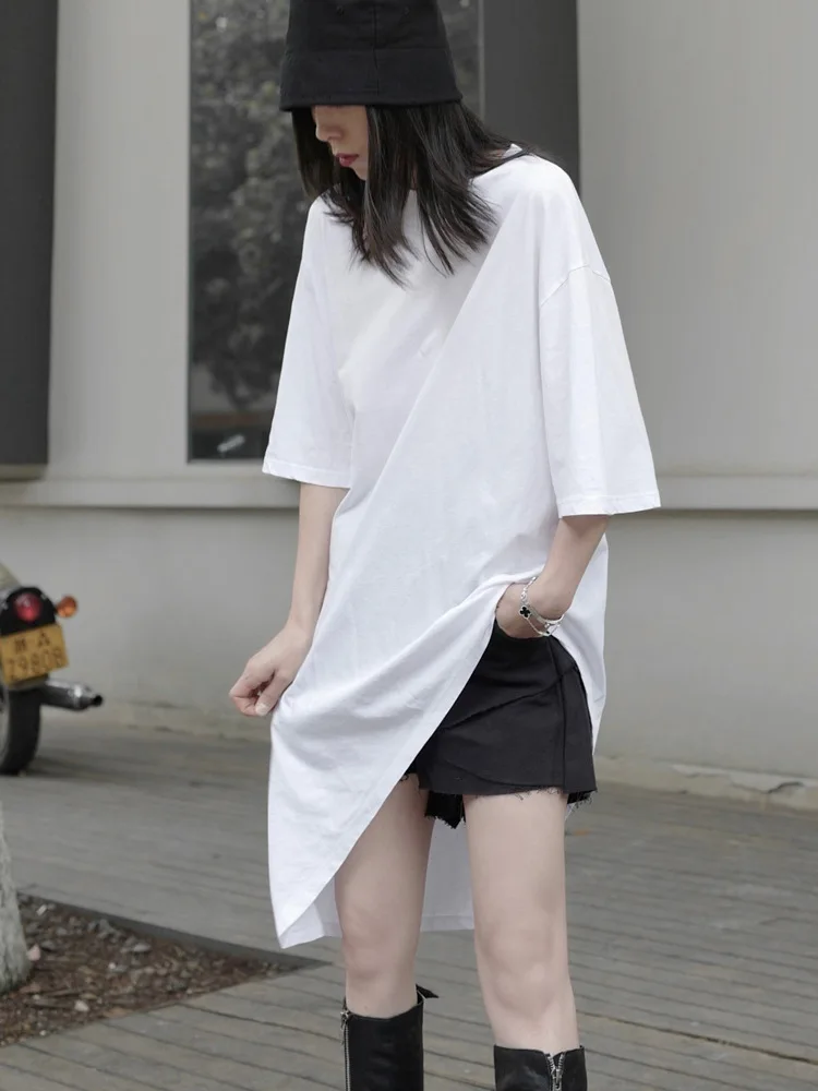 

Women's Short Sleeve T-Shirt Summer New Fashion Designer Asymmetrical Deconstructed Fashion Loose Large Short Sleeve T-Shirt