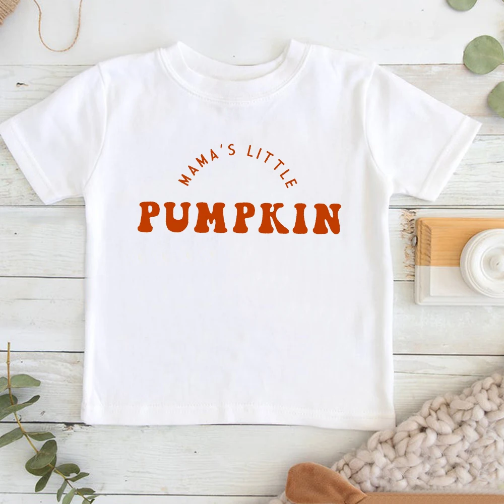 

Little Pumpkin Baby Tee Thanksgiving Baby Girl Tee Shirts Pumpkin Party Baby Boy Tops 13-24m Boy Clothes 100% Cottons