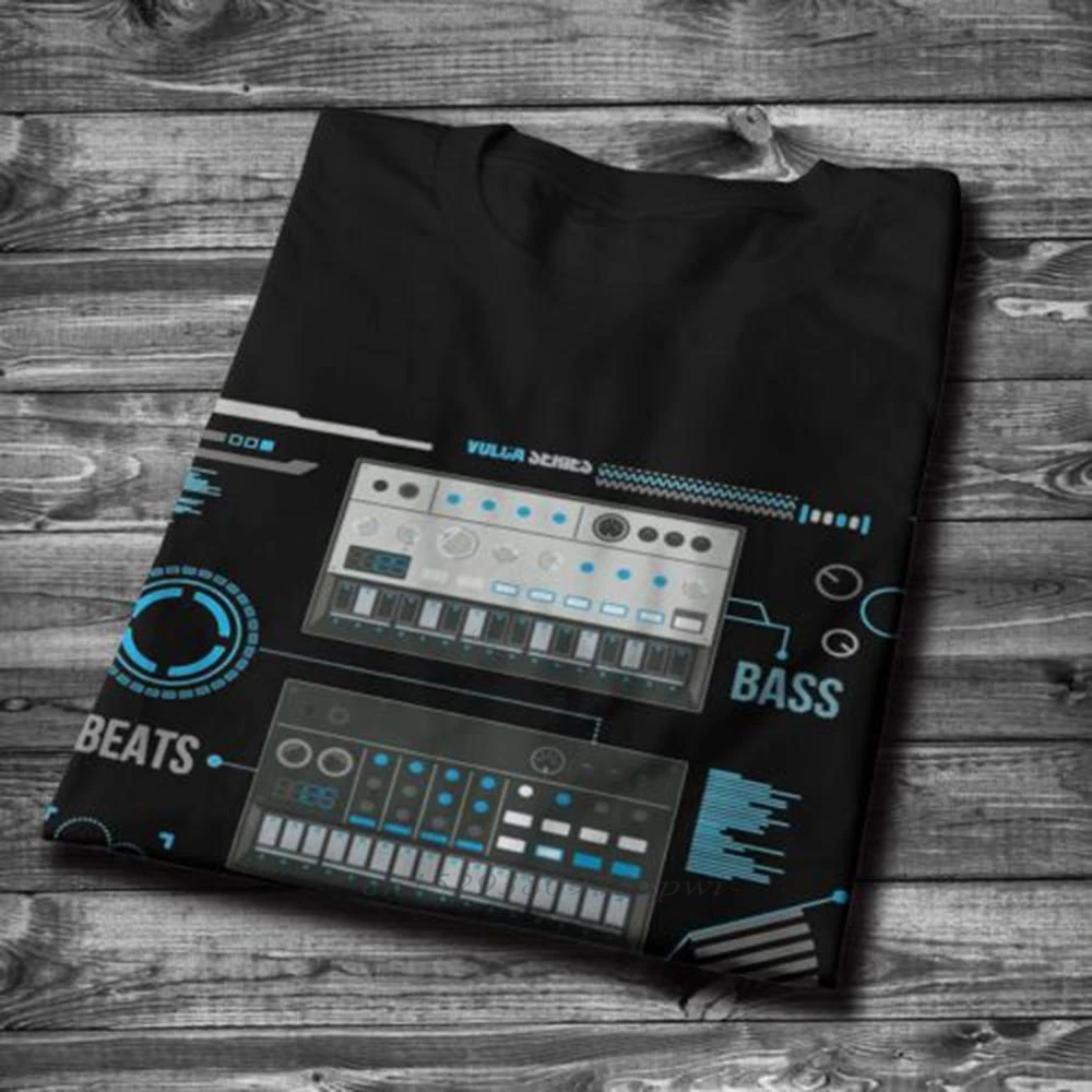 For Man Korg Volca Keys Series Basic Blue Music T shirt Quality Print Rock And Roll Round Collar Plus Size Tee Shirt