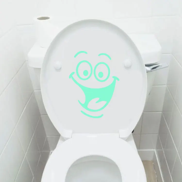 Leuchtende, lächelnde Wandaufkleber für die Badezimmerdekoration, die im Dunkeln leuchten, wasserdichte Aufkleber, zur Dekoration von Räumen und Schränken, lustiges Wandbild für die Toilette. – Detail 4