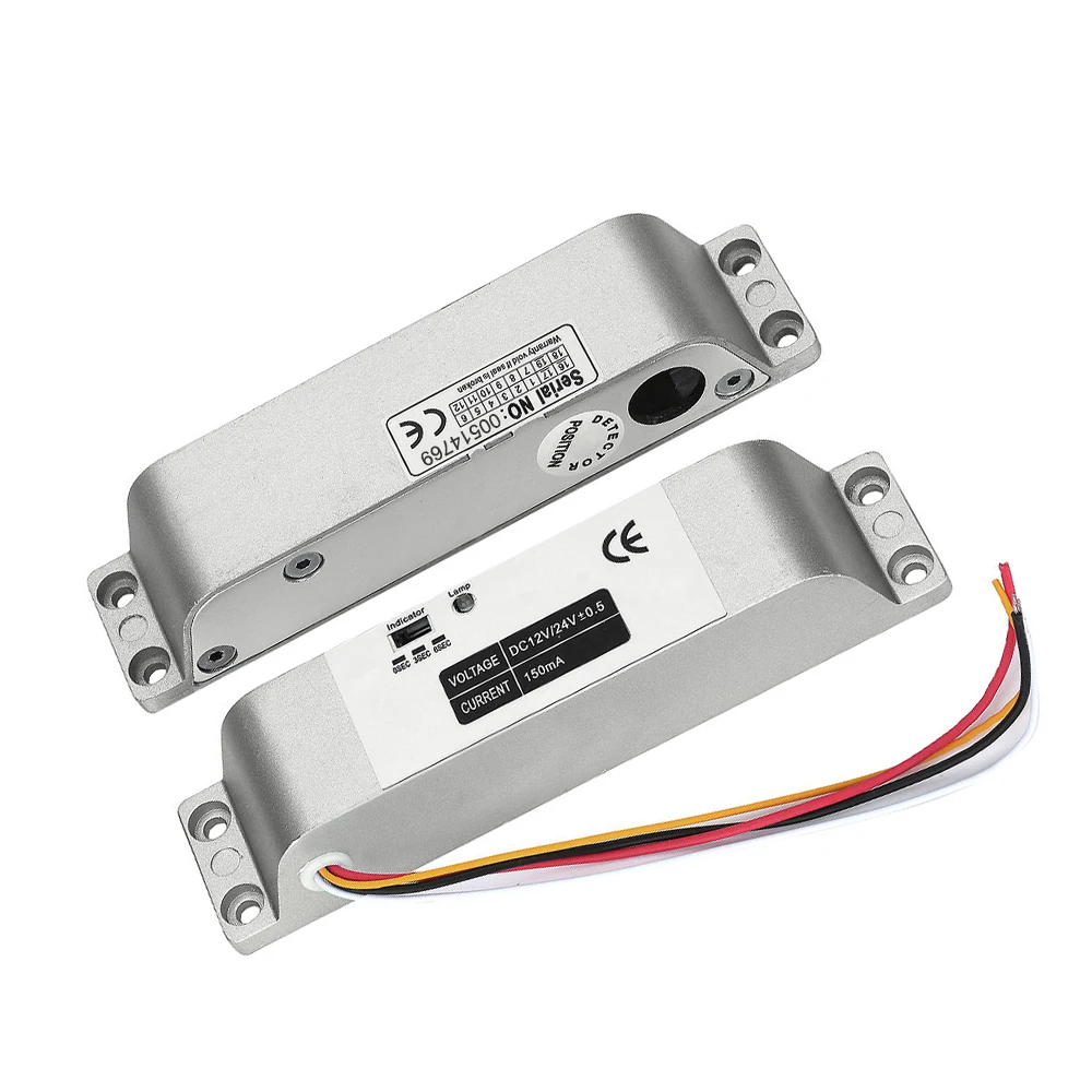 DC12V Fail Safe NC Electric Drop Bolt Lock Access Control Electronic Mortise Door Locks with Time Delay for Gate Entry System