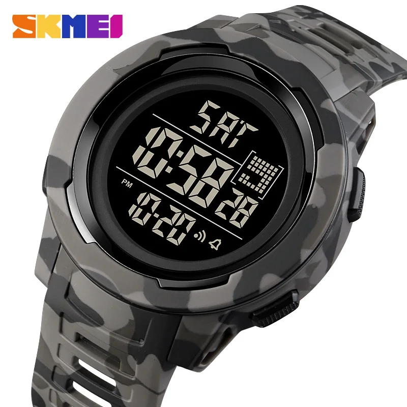 2021 New SKMEI Casual Digital Men Sport Watch 5Bar Waterproof Stopwatch LED Electronic Male Clock Relogio Masculino