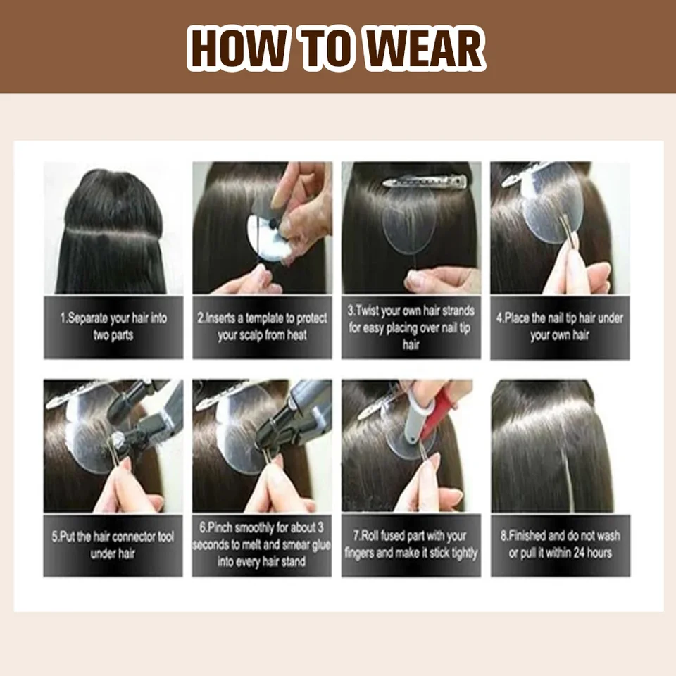Full Shine extensión de cabello U Tip de fusión, color balayage, pegamento de queratina, cuentas, pre-pegado, 50g, máquina Remy 4