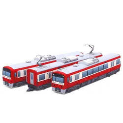 Japan Electric Train Keikyu 2100 Mini Locomotives Origami Handmade 3D Paper Model Papercraft DIY Kids Adult Craft Toys ZX-052
