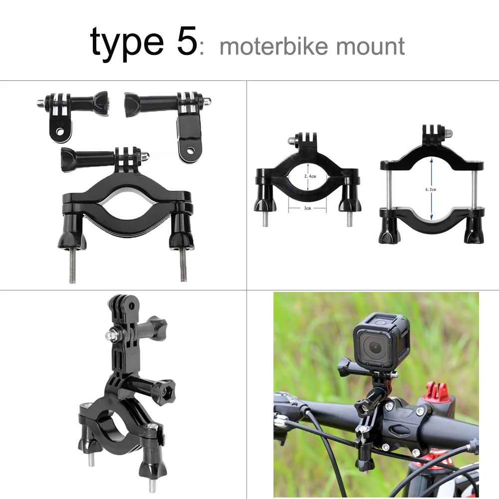 GloryStar Optional Bike/Motorbike Mount for Gopro Accessories for Xiaomi Yi Suction Cup Car Mount for Sjcam Sj4000 Eken H9 H9R