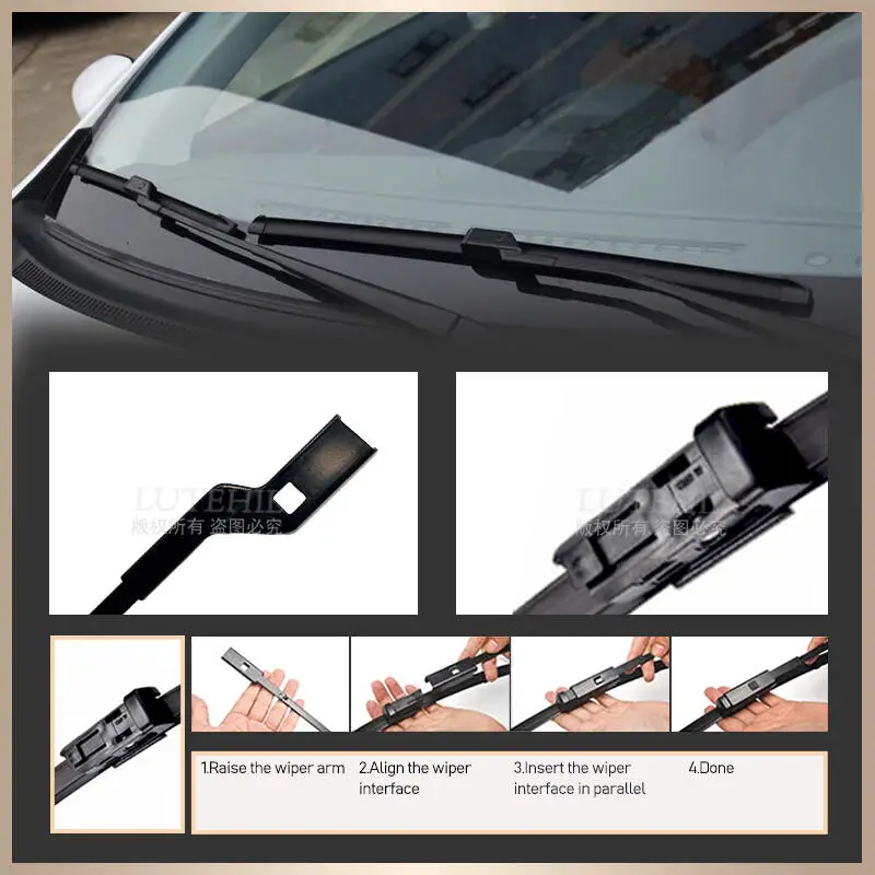 Wiper Front Rear Wiper Blades Set For Audi A6 C7 2011 2012 2013 2014 2015 2016 2017 Windshield Windscreen Window 26