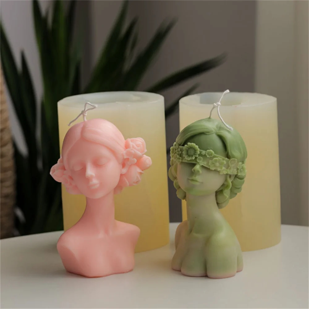 

3D Elegant Girl Female Body Art Candle Silicone Mold Women Shaped Wax Plaster Making Mould Moule Bougie Handmade Home Decoration