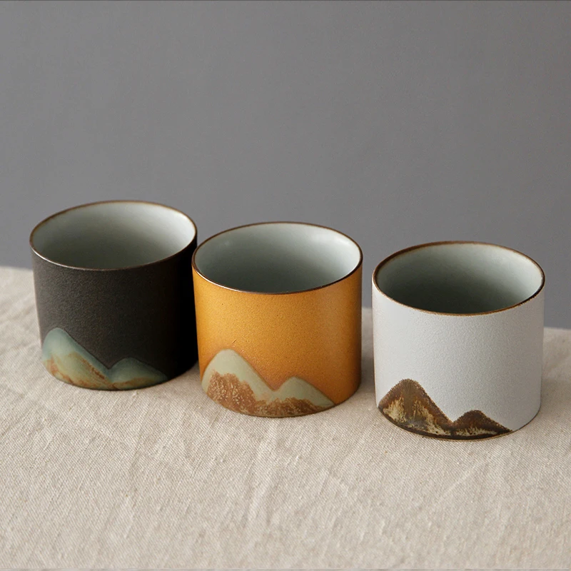 Taza de té de cerámica Vintage, diseño de flores, taza de té chino, café, porcelana, ceremonia de té, creativo, Tazze Da, juego de tazas de té BK50CB