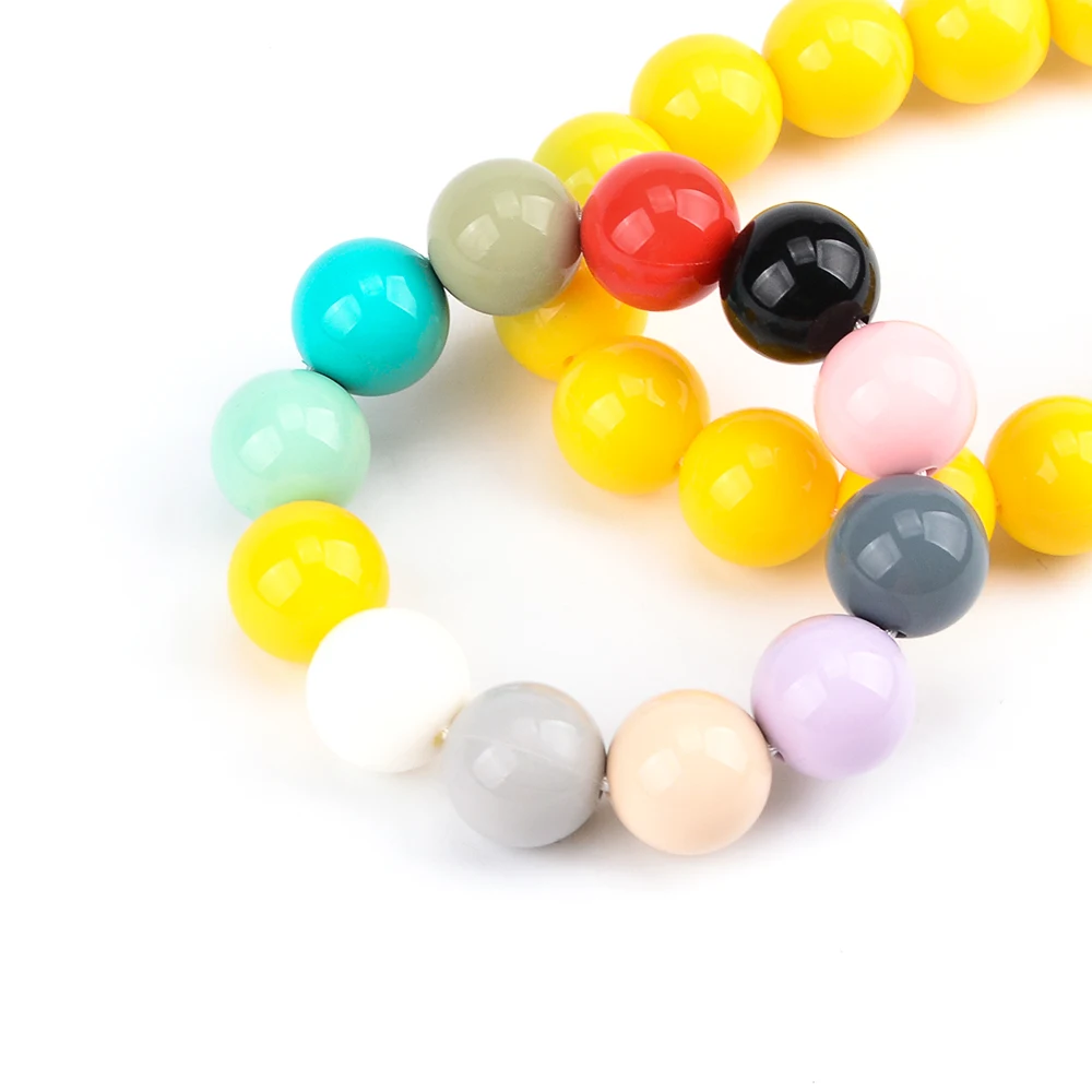 LOFCA 15MM 20pcs Liquid Silicone Beads Safer More Bright Anti-static Teething Beads Teether For DIY Nursing Necklace Food Grade