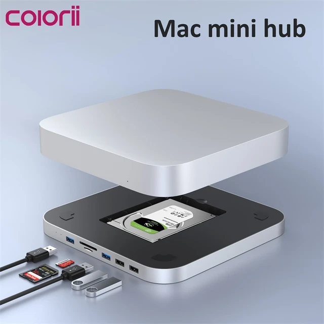 Colorii USB C Hub for Mac mini M1/M2 with HDD Enclosure 2.5 SATA NVME M.2  SSD HDD Case to USB C Gen 2 SD/TF docking station - AliExpress 7