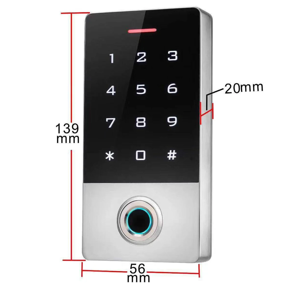 Système de contrôle d\'accès intelligent de porte, avec clavier tactile en métal rétroéclairé, wi-fi, application Tuya, 125Khz, RFID, 10000