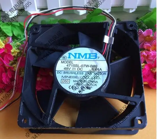 

NMB-MAT 4715SL-07W-B69 D50 DC 48V 0.64A 120x120x38mm 3-Wire Server Cooling Fan