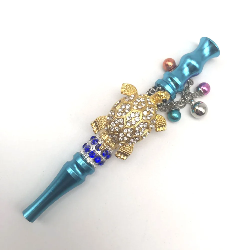 Pink Women Bling Shiny Butterfly Animal Jewelry Ball Handmade Inlaid  Blunt Holder Shisha Hookah Detachable Mouthpiece Tips