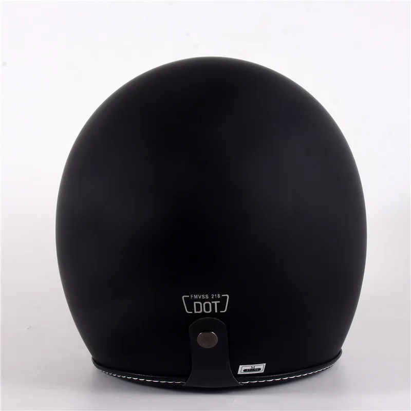 ECE Matte Black Vintage Open Face Half  Helmets Motorcycle Motorbike Vespa Approved With Inner Lens Dot