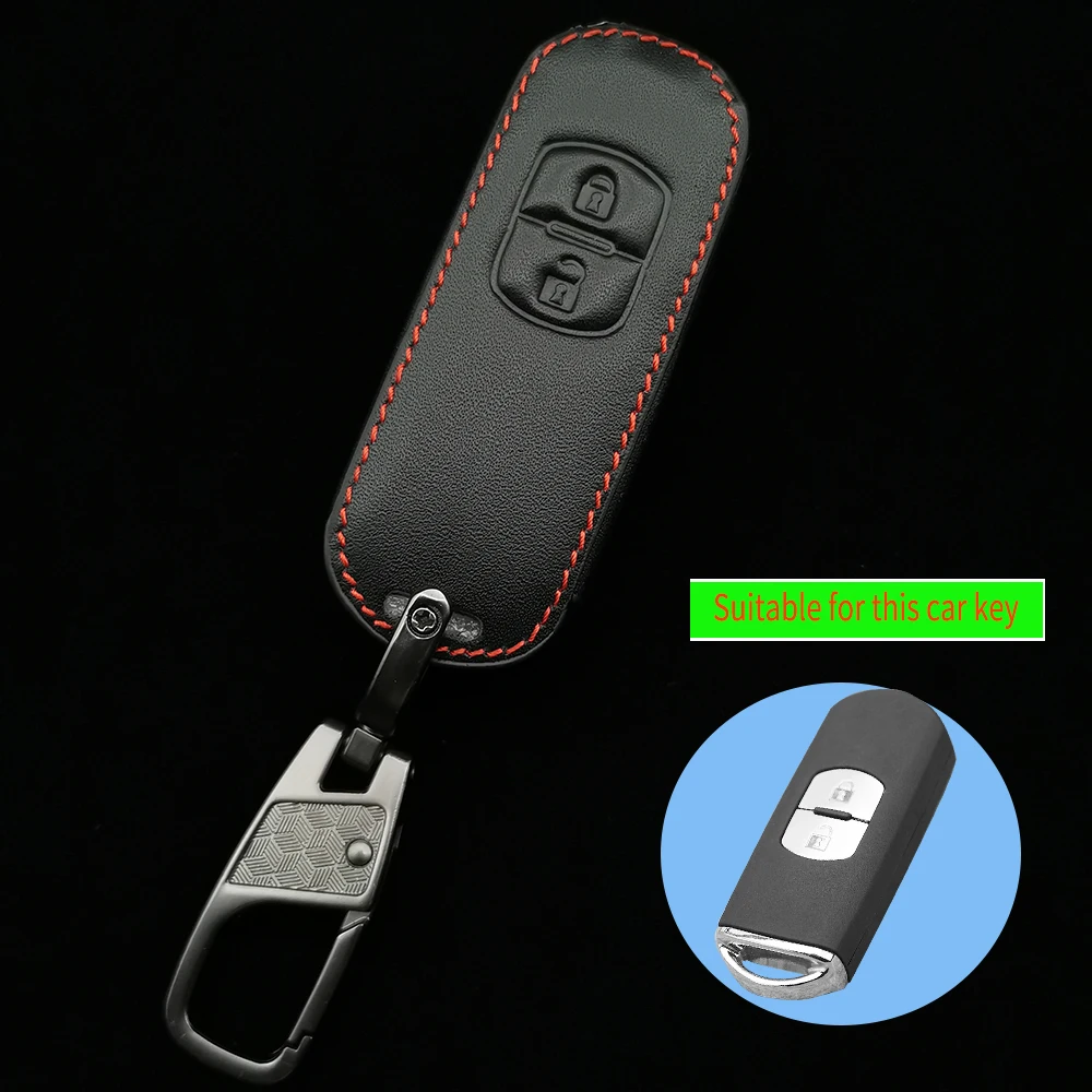 Remote Smart Car Leather Key Cover For Mazda 2 3 5 6 8 Cx3 Cx4 Cx5 Cx7 Cx9 M2 M3 M5 M6 Case 2/3/4 Button Accessories