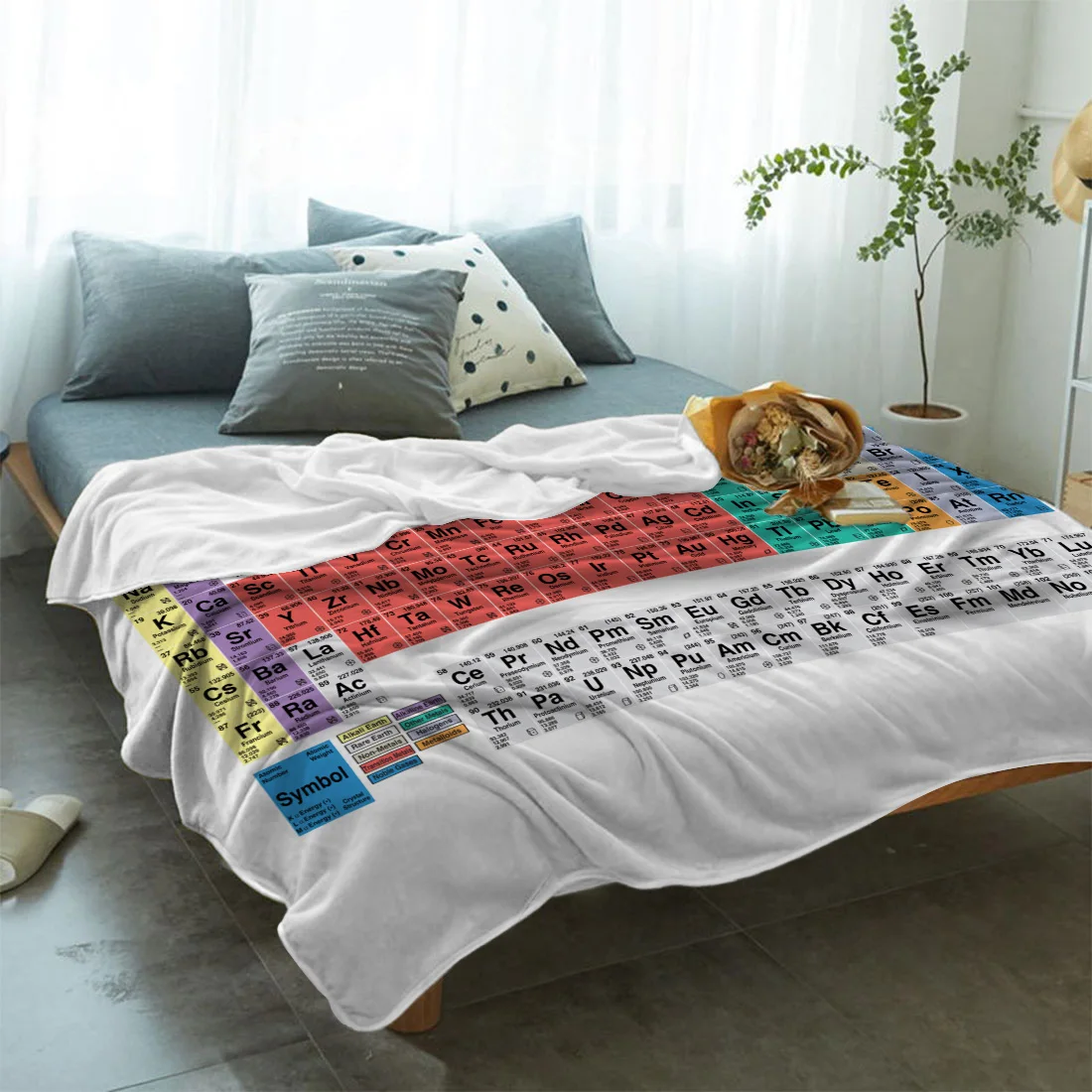 Chemistry Throw Blanket Periodic Table Of Elements soft Warm Microfiber Blanket Flannel Blanket Wholesale