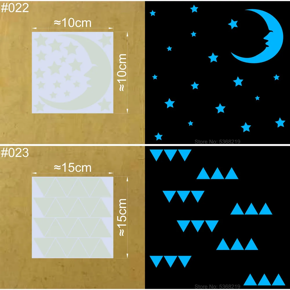 Leuchtende Sterne Wandaufkleber, die im Dunkeln leuchten, Mond/Herz/runder Aufkleber für Kinderzimmer, Kinderzimmer, Geschäft, Hotel, DIY-Dekoration – Detail 13