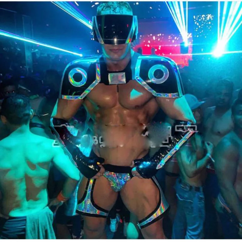 

Model Future tech men gogo costume Catwalk nightclub bar party show stage dance wear