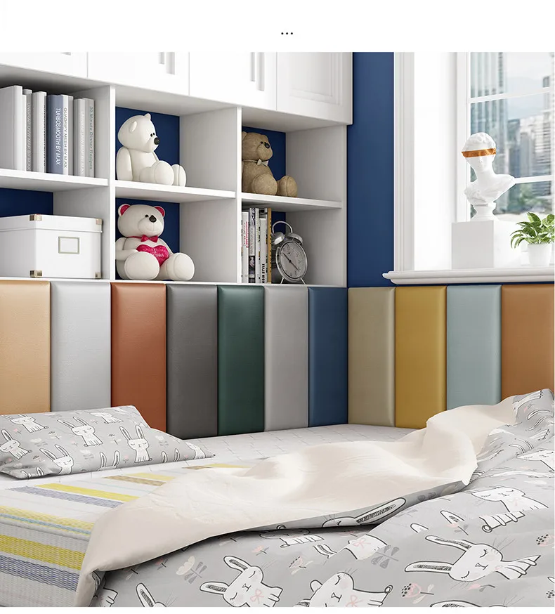 Household 3D Bed Headboard Wall Sticker Anti-collision Soft Bag Removable Technology Cloth Bedside Tatami Head Board