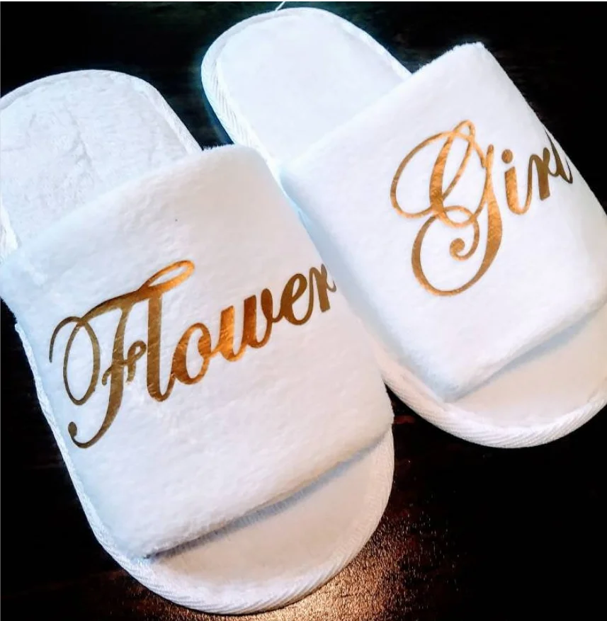 

Personalised girl spa slippers bride Wedding Slippers brithday party gifts ,custom Hen Weekend Open Toes slippers flower girl