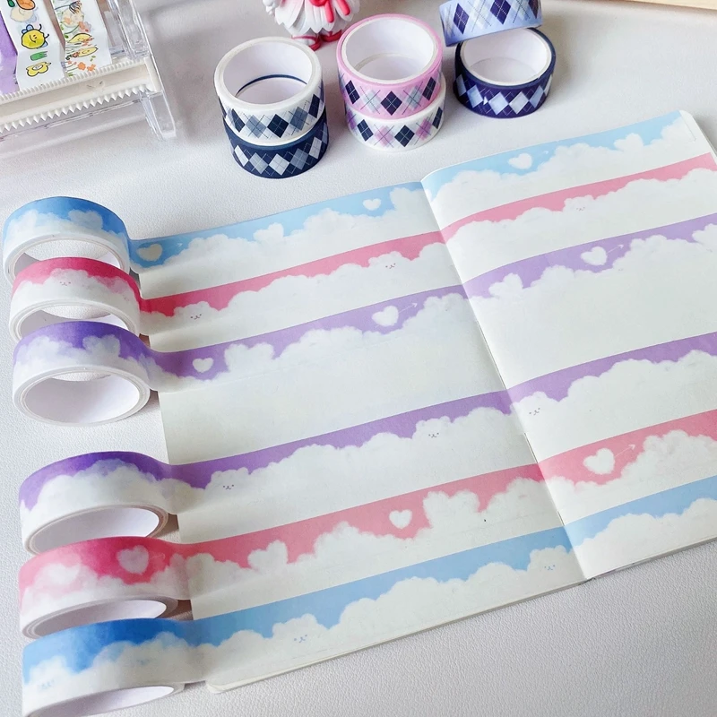 

Ins Hot Cute Cloud Bear Landscaping Washi Tape Hand Account DIY Adhesive Tape Collage Decorative Tape Kawaii Stationery